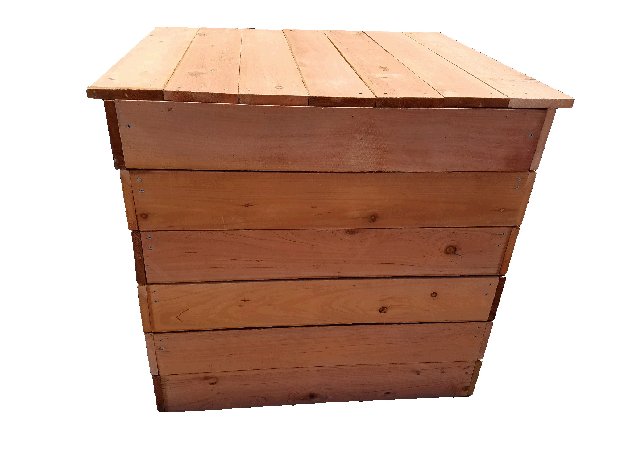 Stackable wood compost bin for composting at home